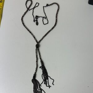 Black Tassel LOFT  Cristal beads long Necklace
